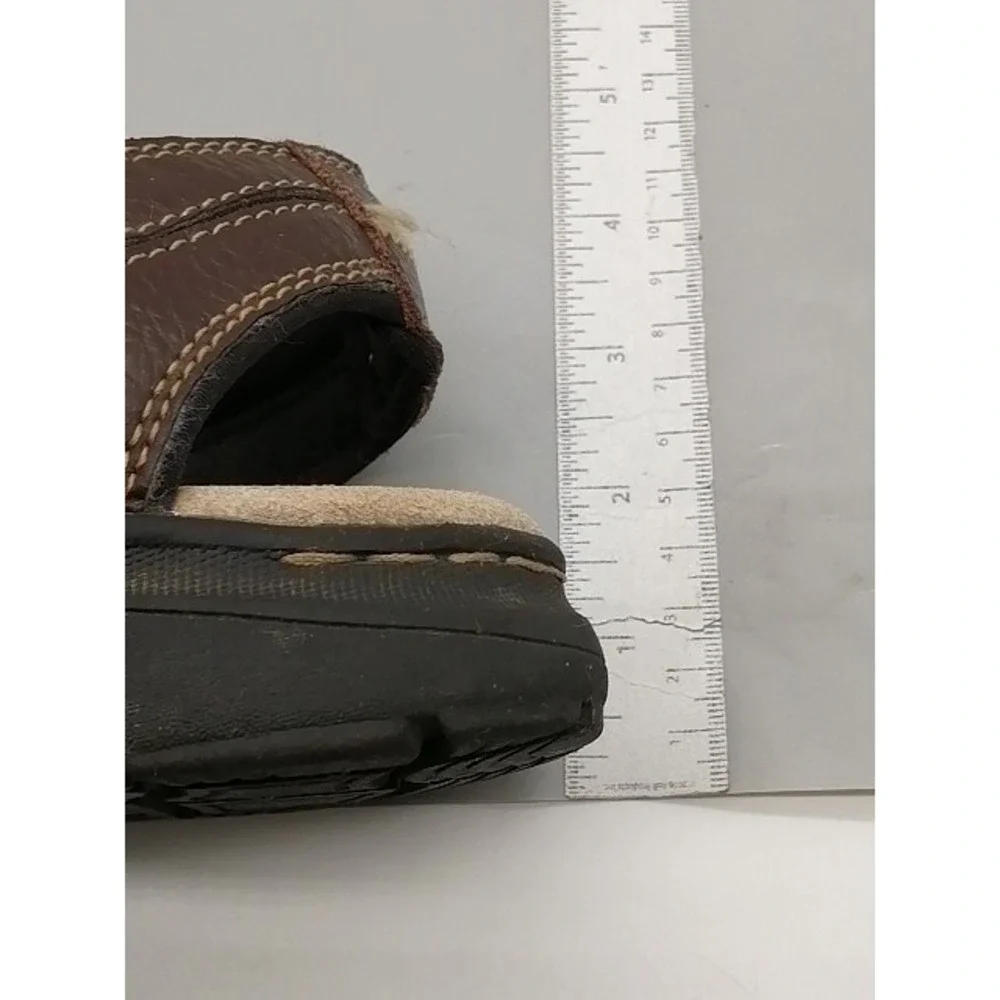 Chaps Sandals Mens Fairfax Briar Brown 9 Leather Sport Shoes Hook Loop 96-23199